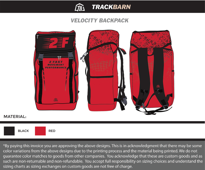 2 Fast Movement Performance - Velocity Backpack (2769) - TrackBarn