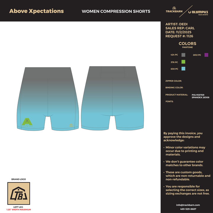 Above Xpectations - Girls Compression Shorts (1151) - TrackBarn