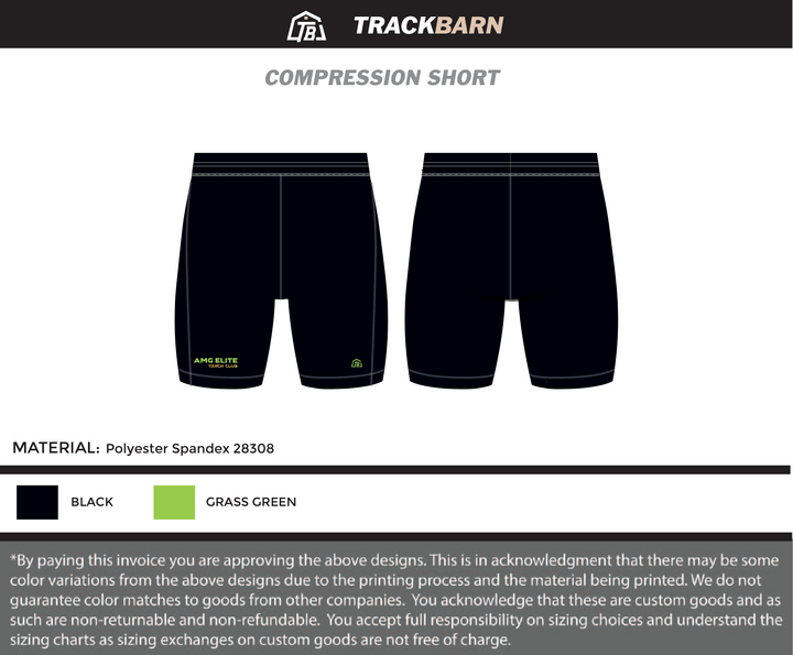 AMG Elite - Girls Compression Shorts (2766) - TrackBarn