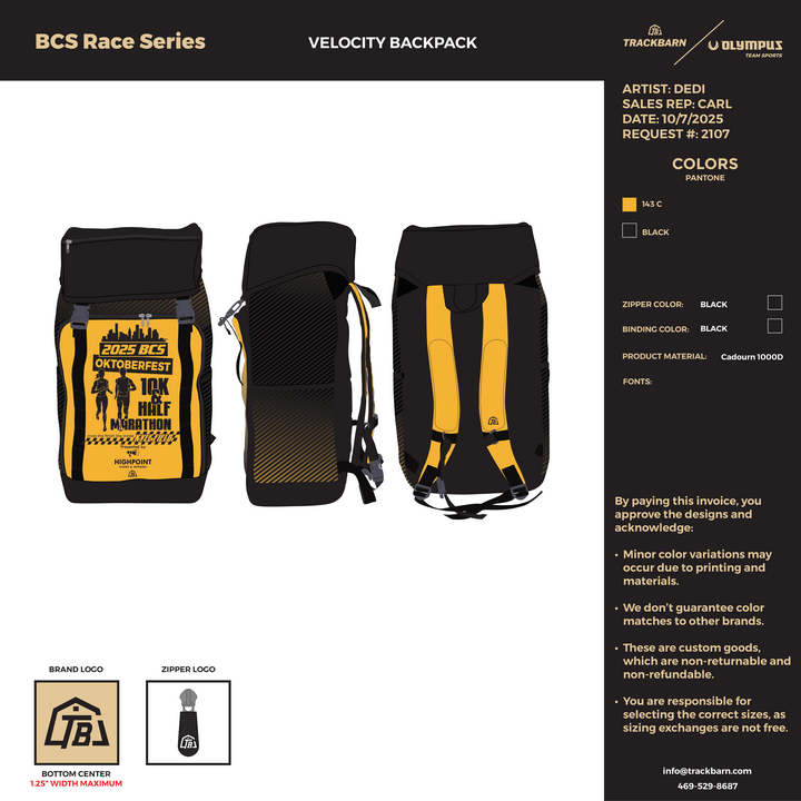BCS Race Series - Velocity Backpack (1066) - TrackBarn