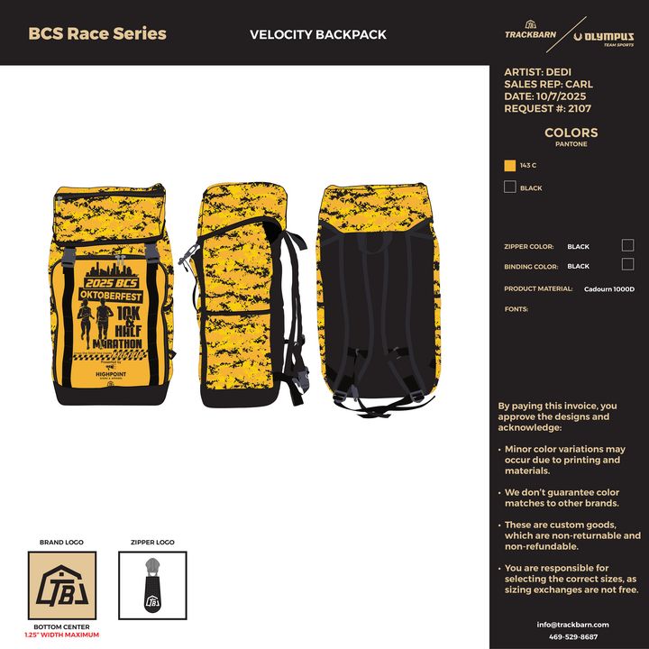BCS Race Series - Velocity Backpack (1170) - TrackBarn