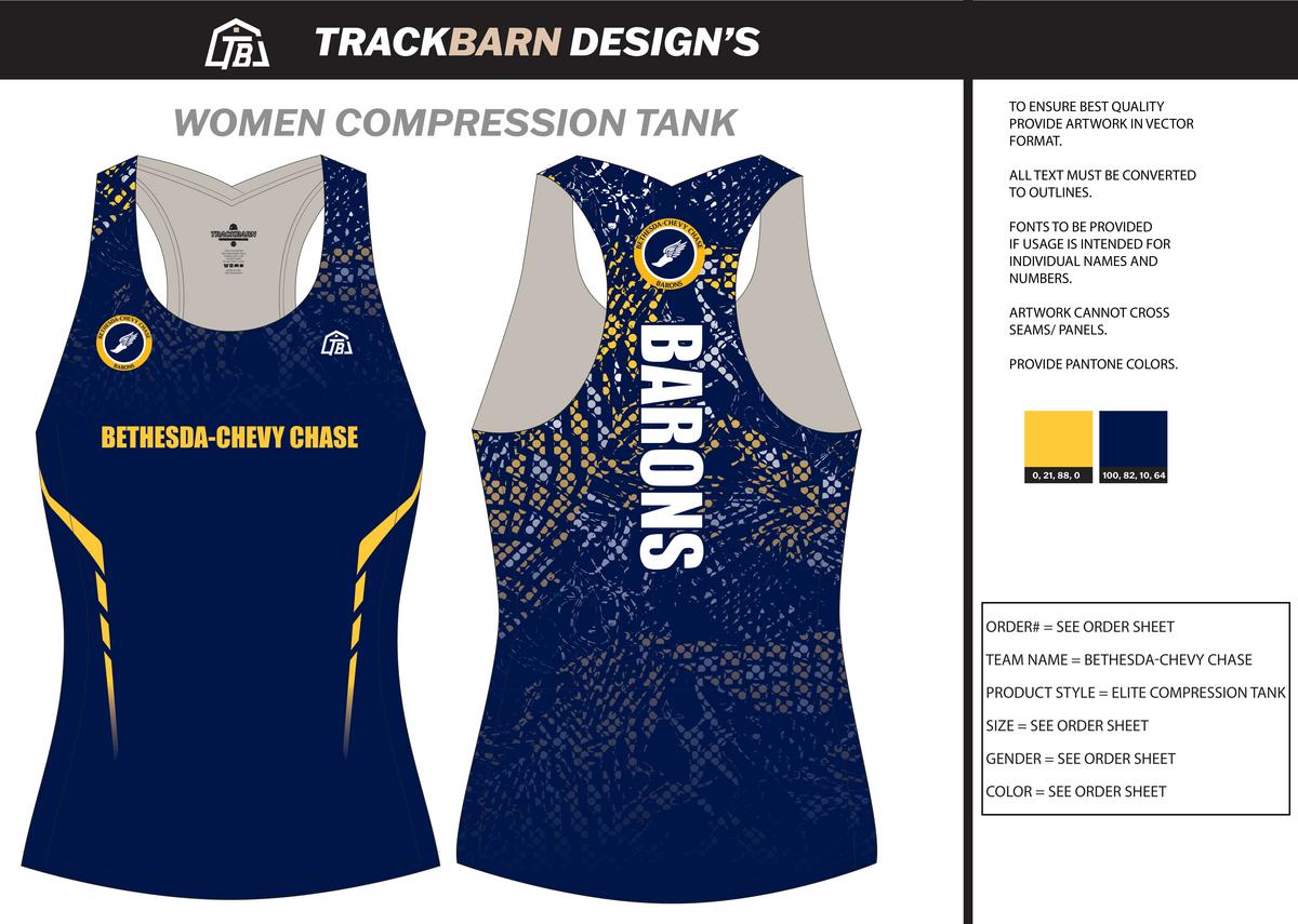 Bethesda Chevy Chase - Women Compression Tank - FT - Navy - TrackBarn