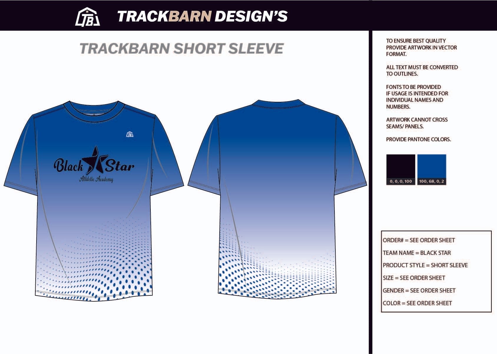 Black - Star - Mens Stretch Light Training Tee - TrackBarn