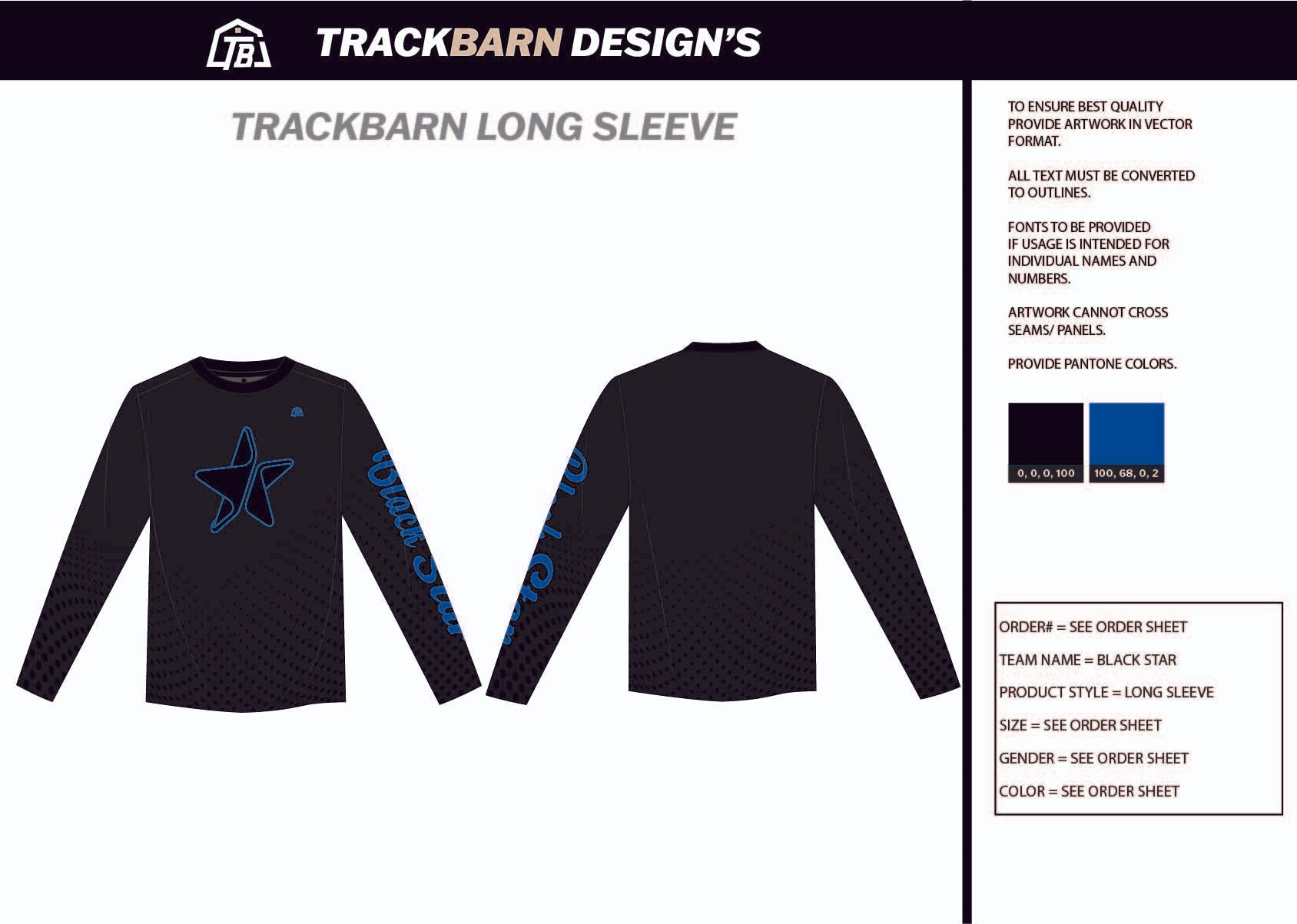 Black - Star - Youth Long Sleeve - TrackBarn