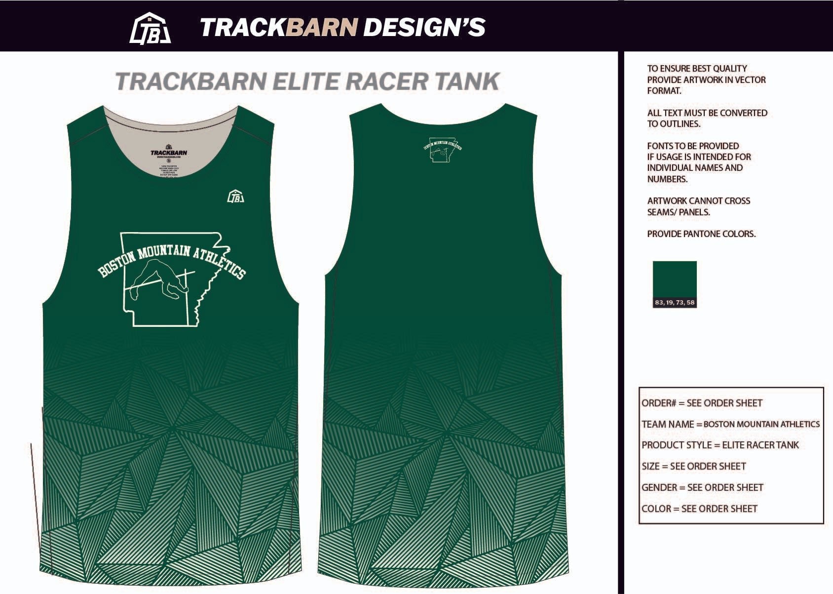 Boston - Mountain - Athletics Womens Track Singlet - TrackBarn