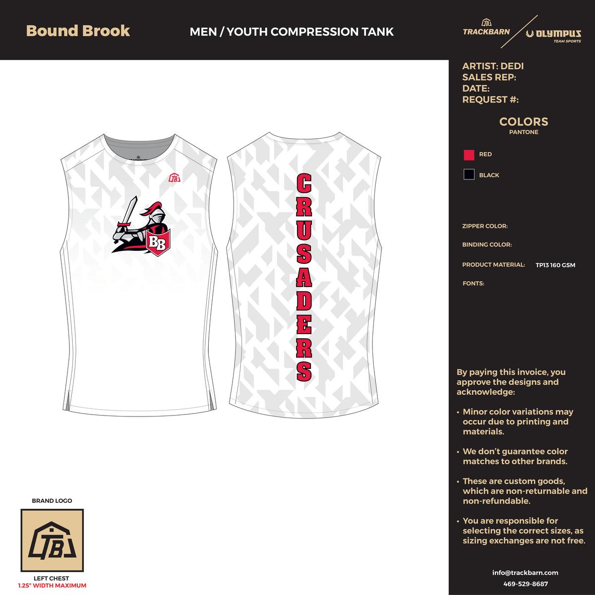 Bound Brook - Youth Compression Tank - FT - White - TrackBarn