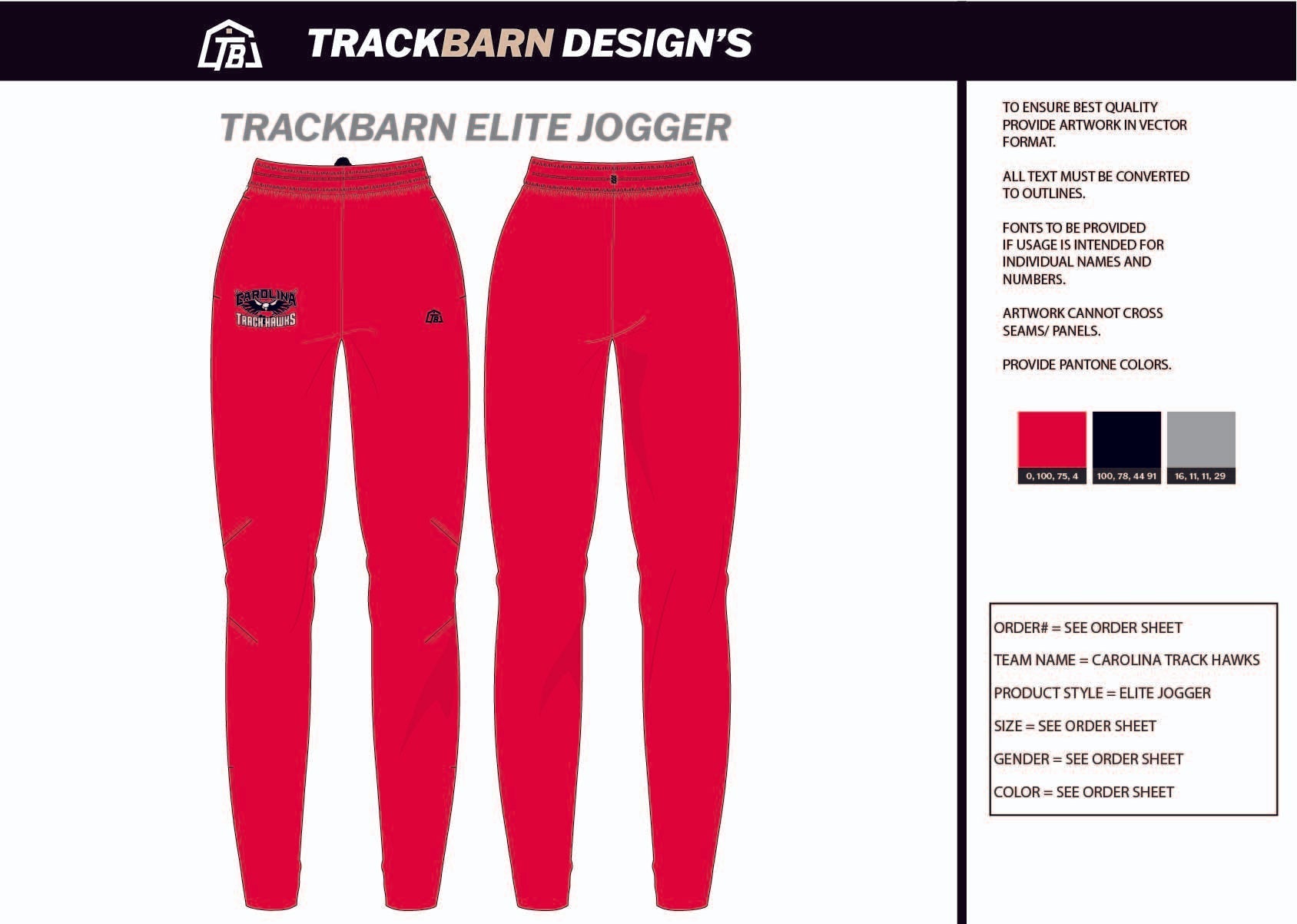 Carolina - Track - Hawks Adults Jogger - TrackBarn