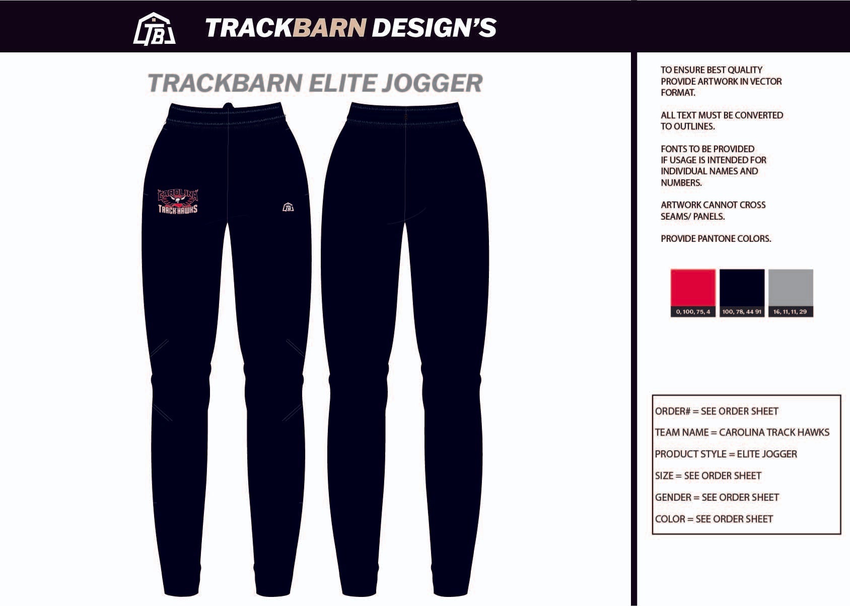 Carolina - Track - Hawks Adults Jogger - TrackBarn