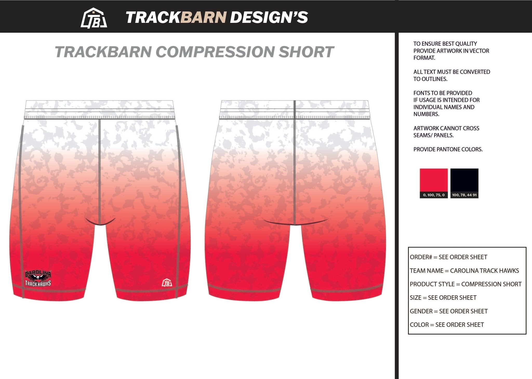 Carolina - Track - Hawks Mens Short Running Tight - TrackBarn