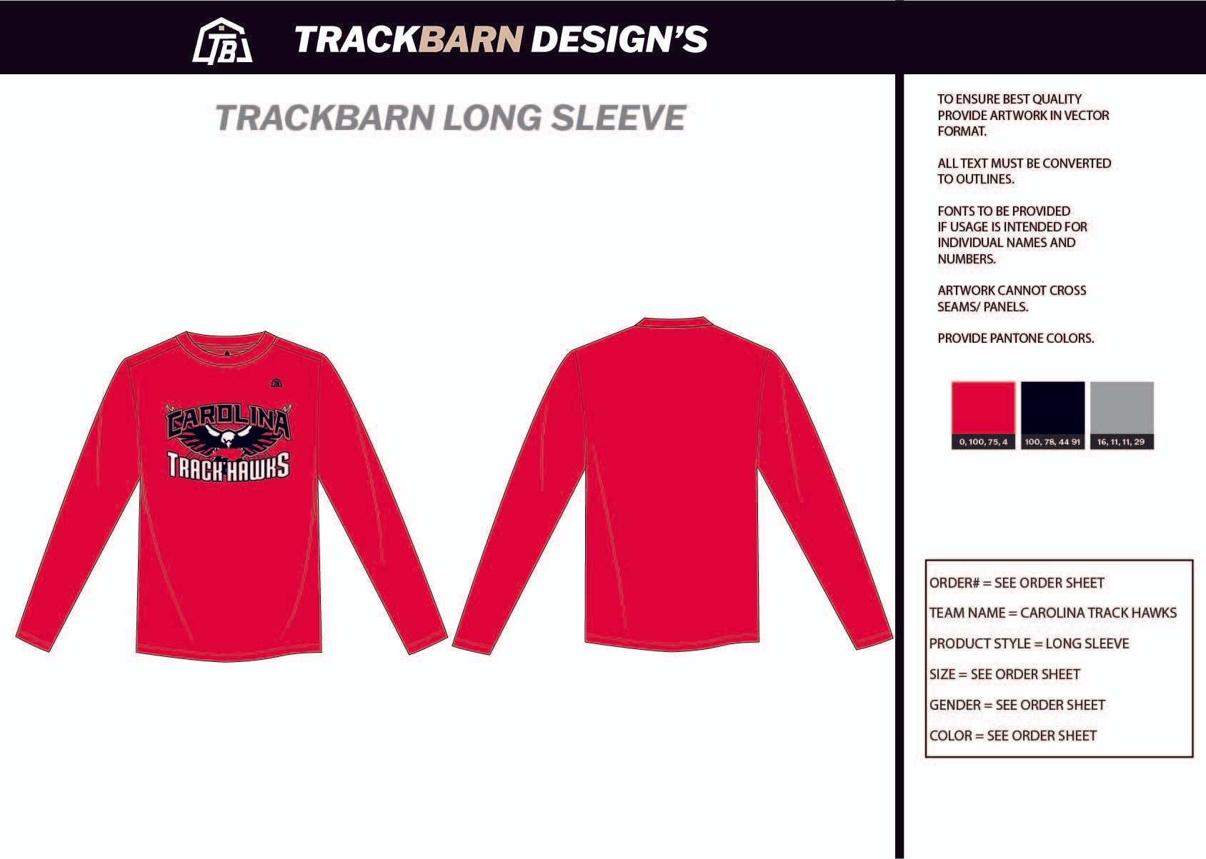 Carolina - Track - Hawks Womens Stretch Light LS Tee - TrackBarn