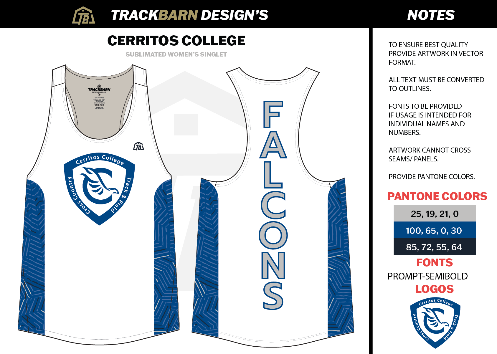 Cerritos - Womens Track Singlet - TrackBarn