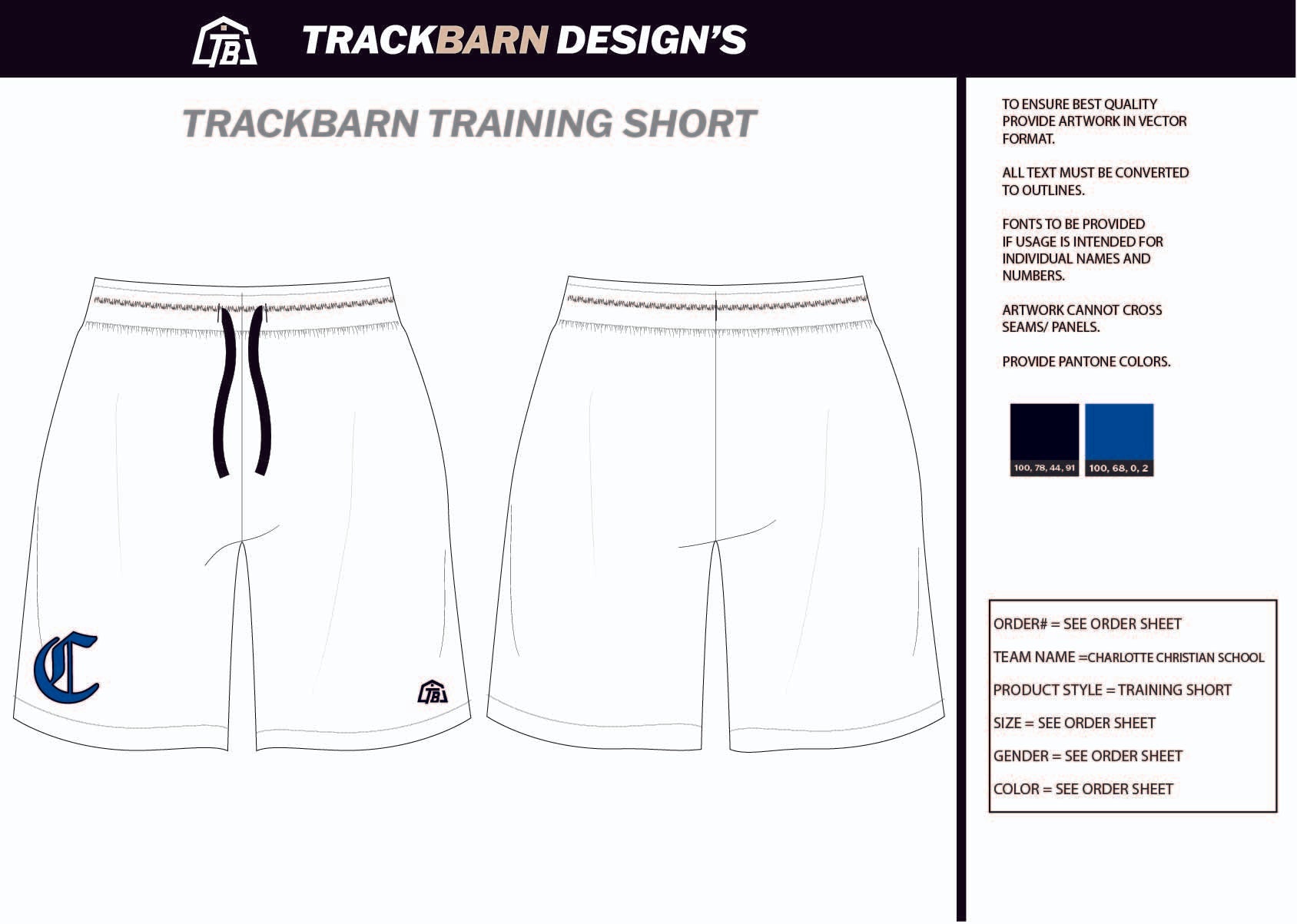 Charlotte - Christian - School Mens Knit Shorts 9" - TrackBarn