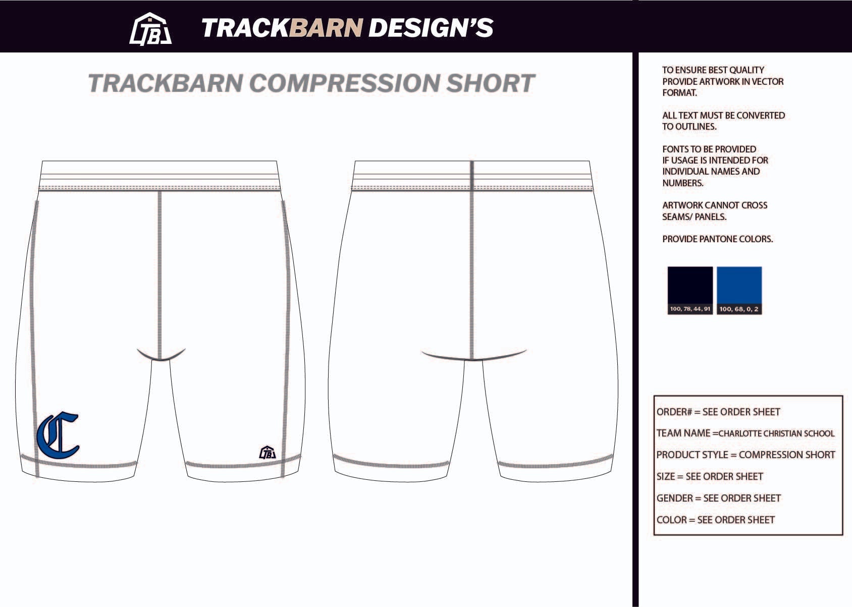 Charlotte - Christian - School Mens Short Running Tight - TrackBarn