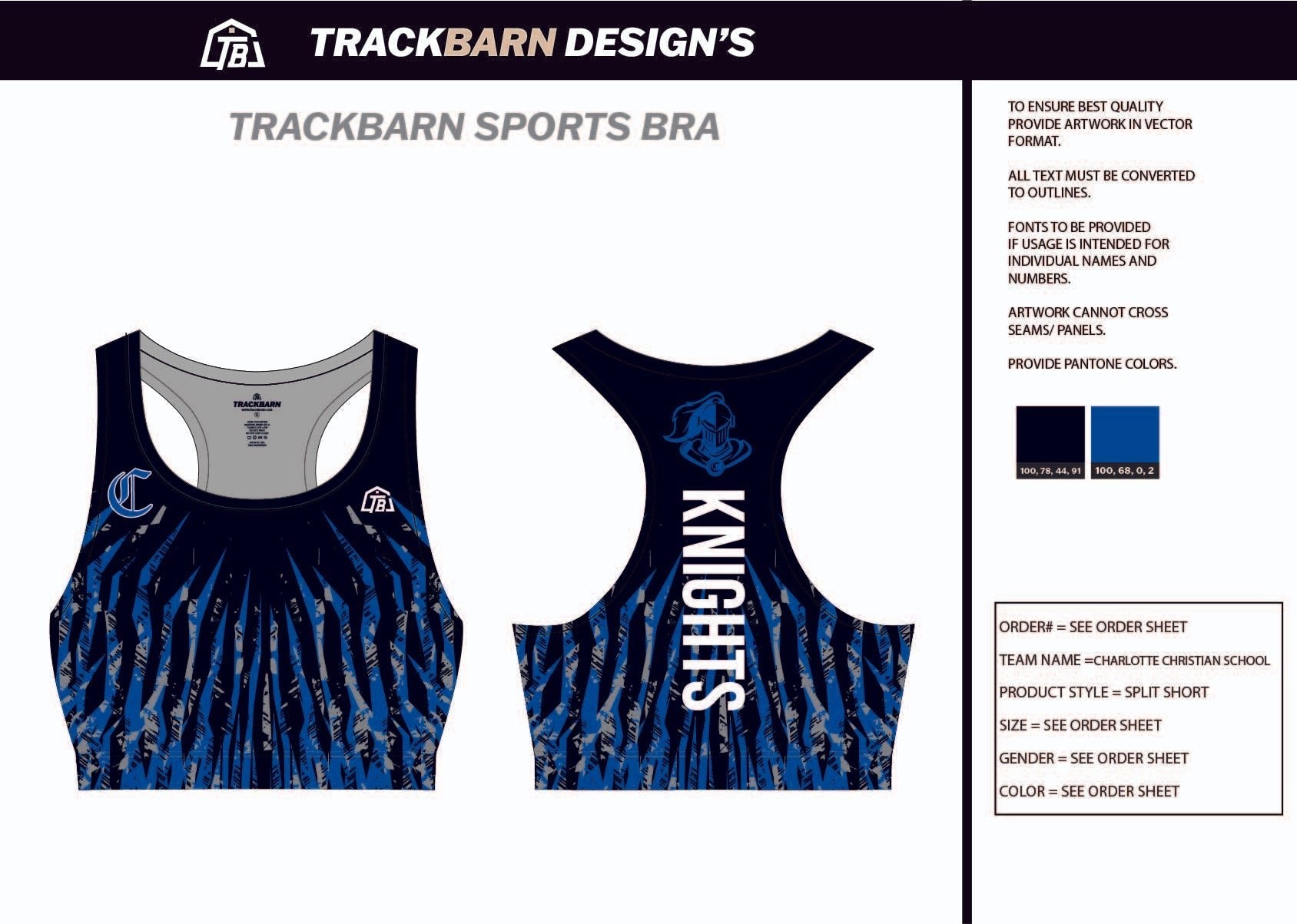 Charlotte - Christian - School Sports Bra - TrackBarn