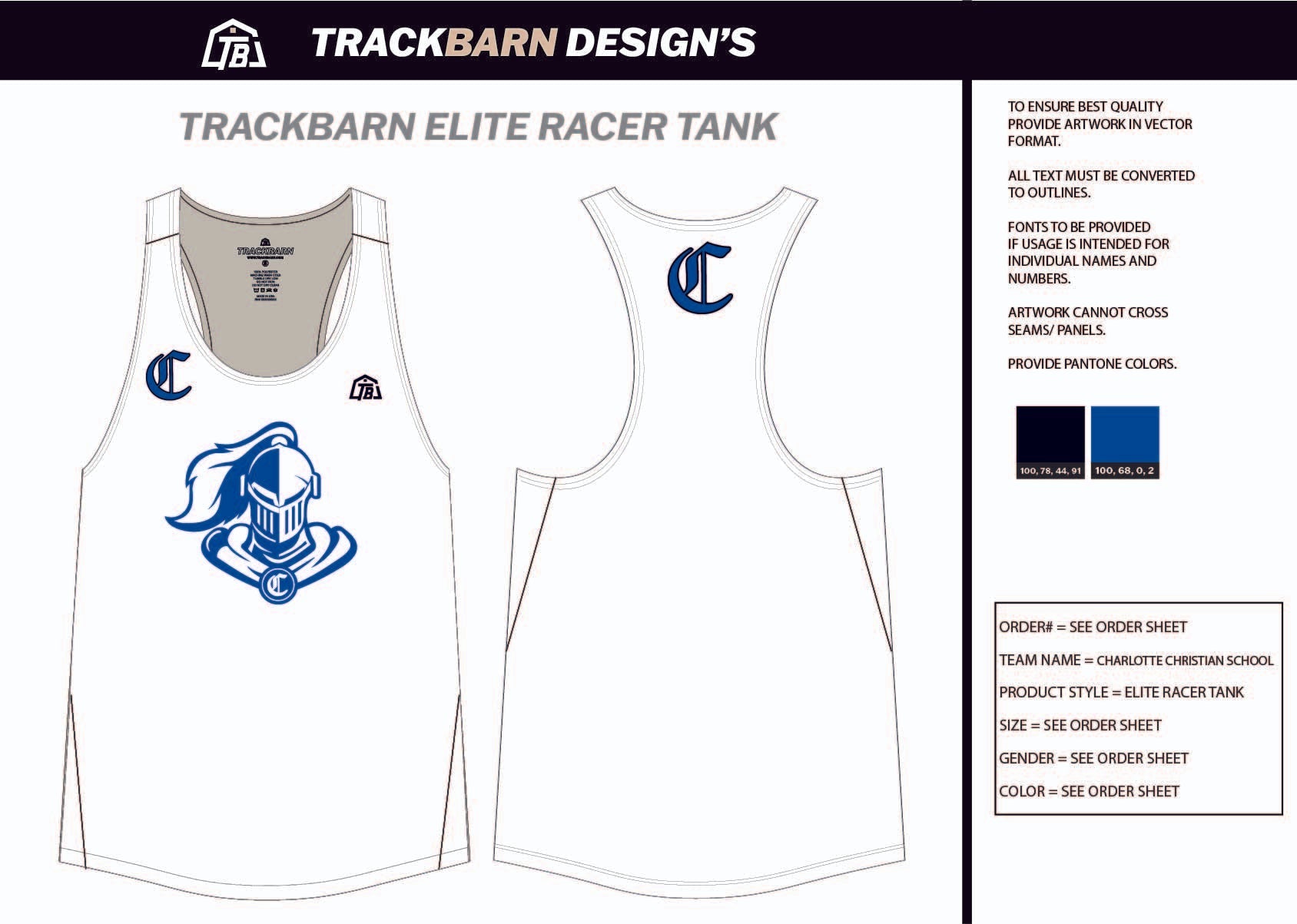 Charlotte - Christian - School Womens Track Singlet - TrackBarn