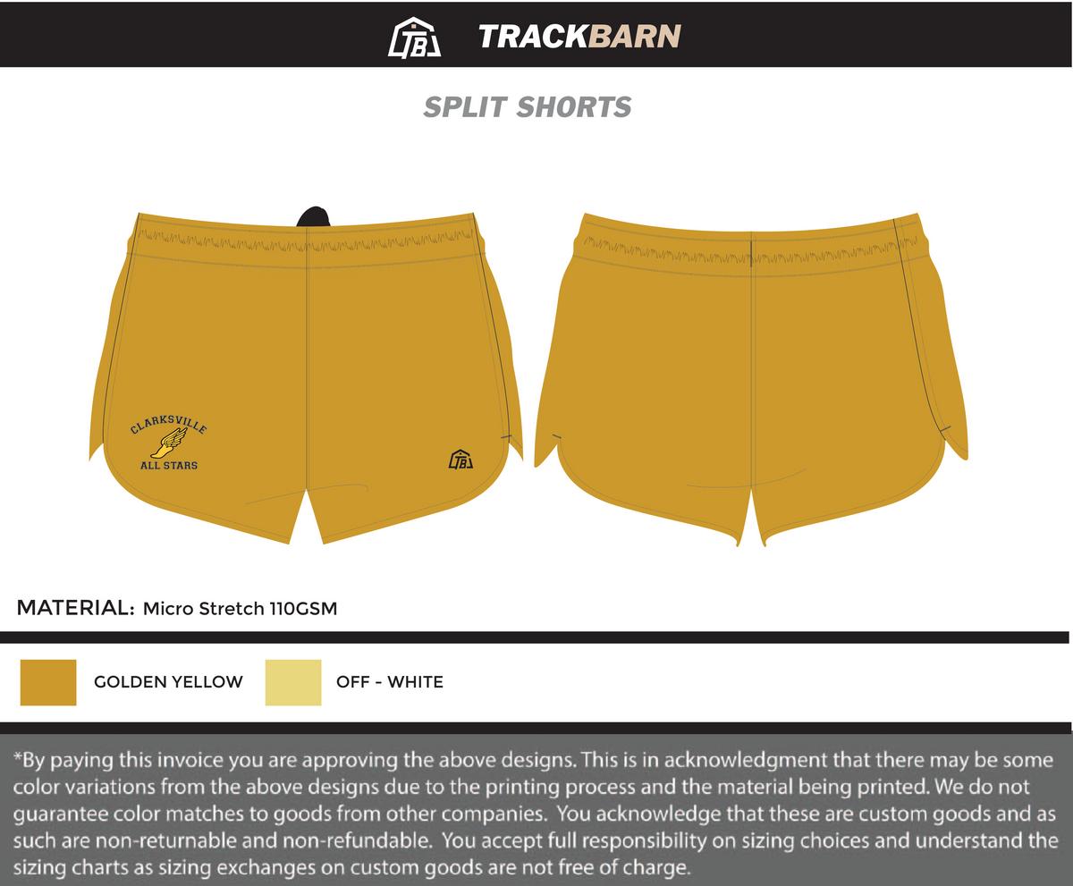 Clarksville AllStars - Split Shorts - TrackBarn