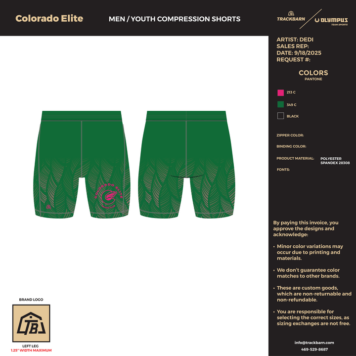Colorado Elite - Boys Compression Shorts (1288) - TrackBarn