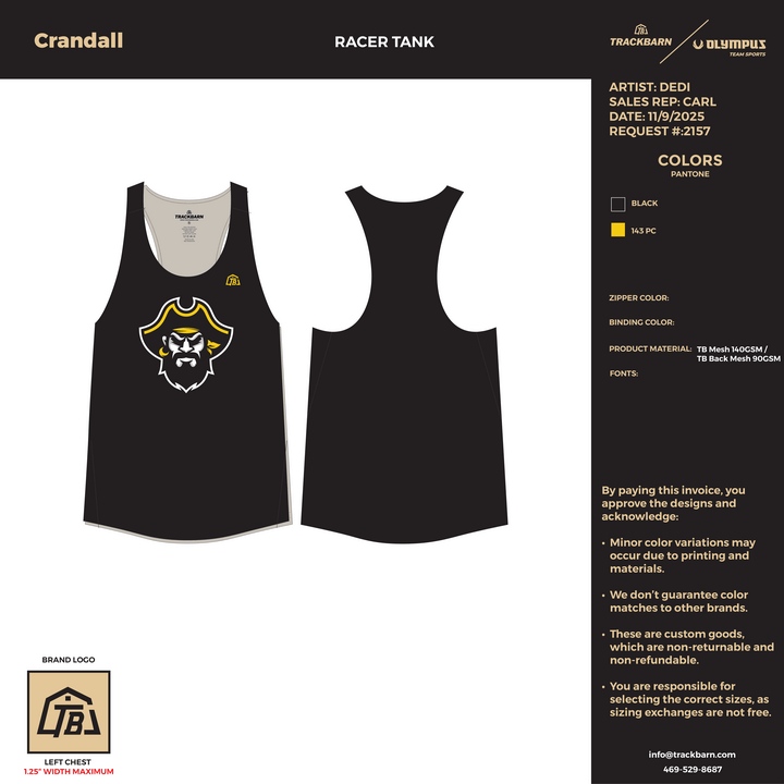 Crandall - Racer Tank (1055) - TrackBarn