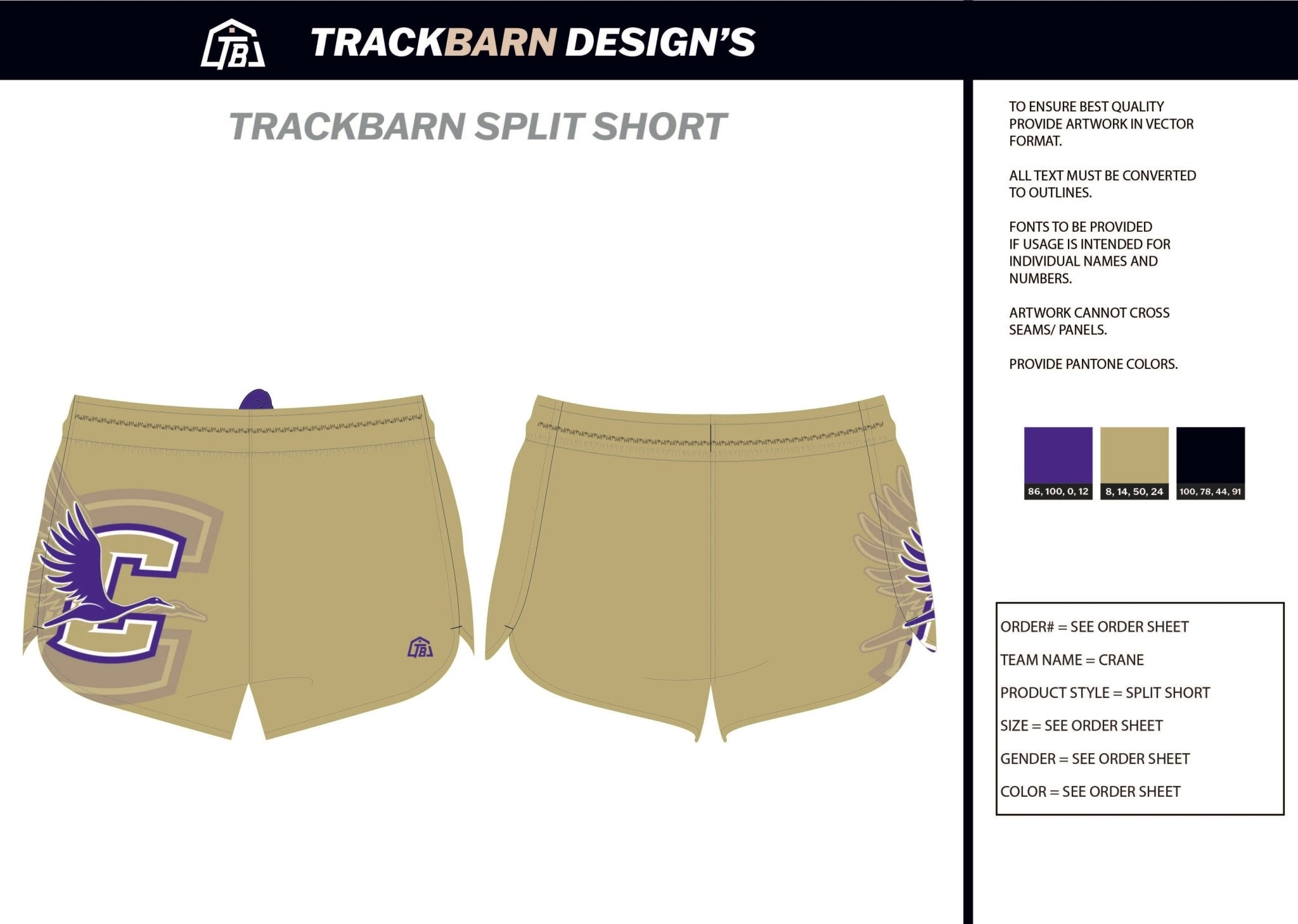 Crane - Womens Split Track Short - TrackBarn