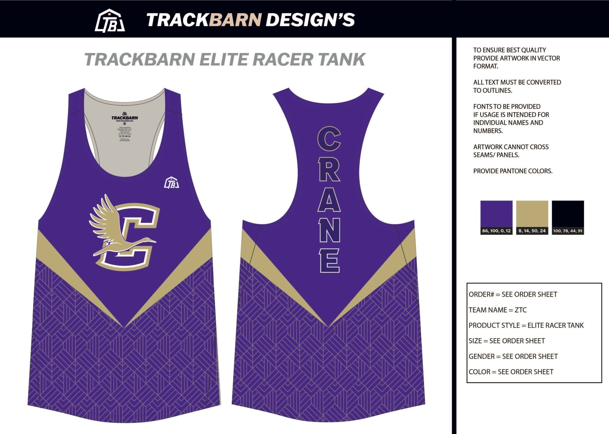 Crane - Womens Track Singlet - TrackBarn