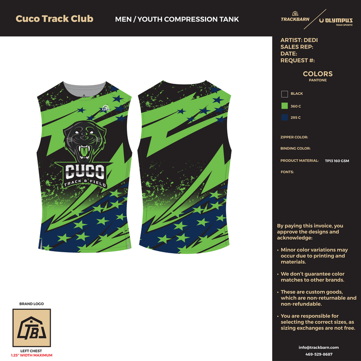 Cuco Track Club - Boys Compression Tank (2731) - TrackBarn