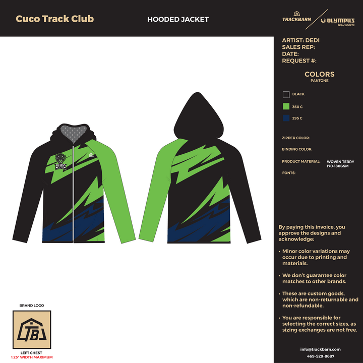 Cuco Track Club - Youth Hooded Jacket (2733) - TrackBarn