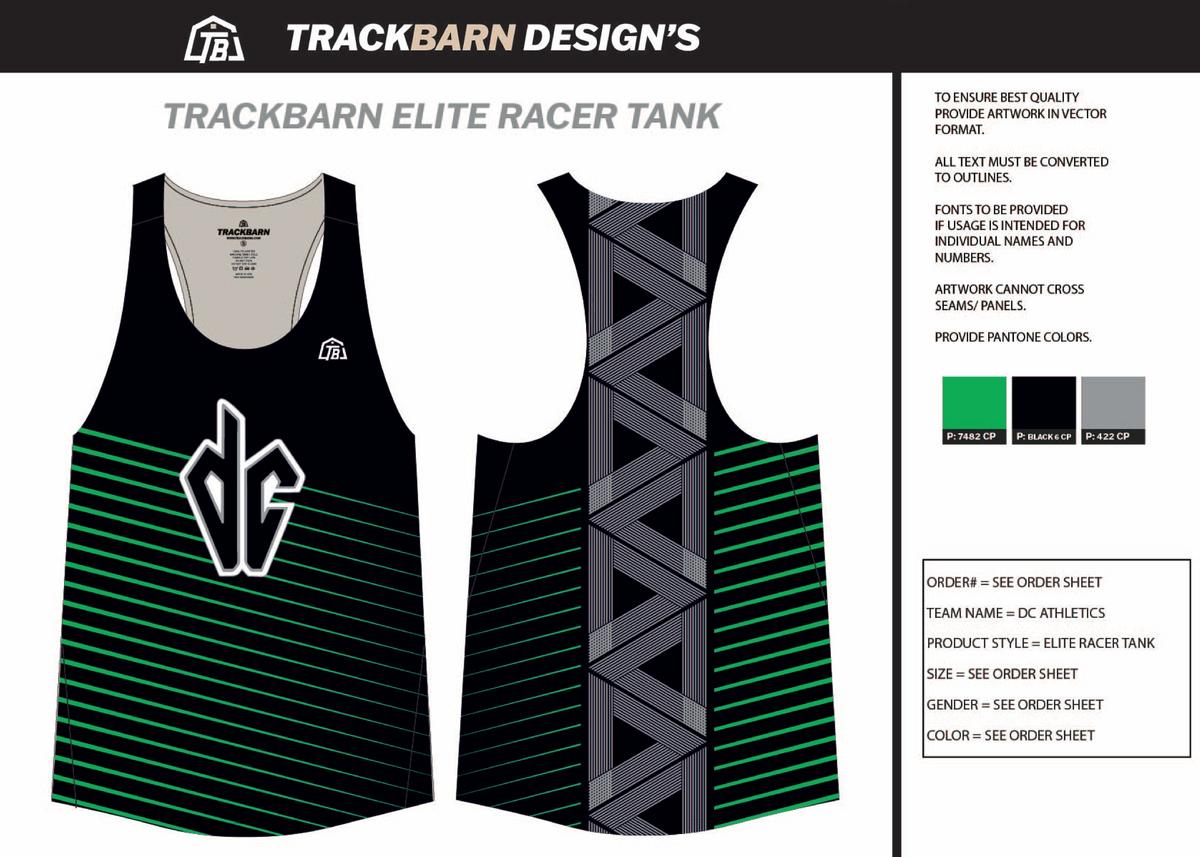 DC Athletics - Youth Track Singlet - Black - TrackBarn