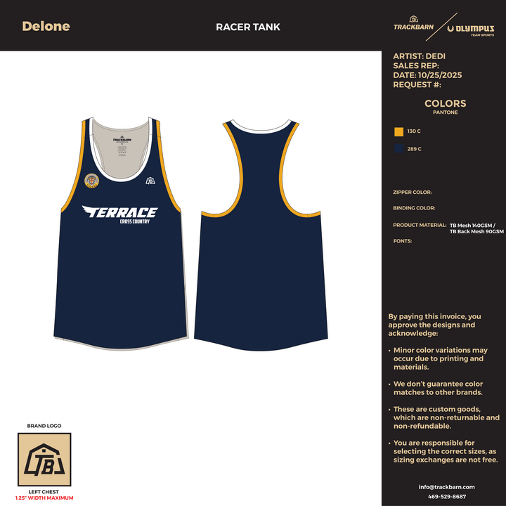 Delone - Youth Track Singlet (1510) - TrackBarn