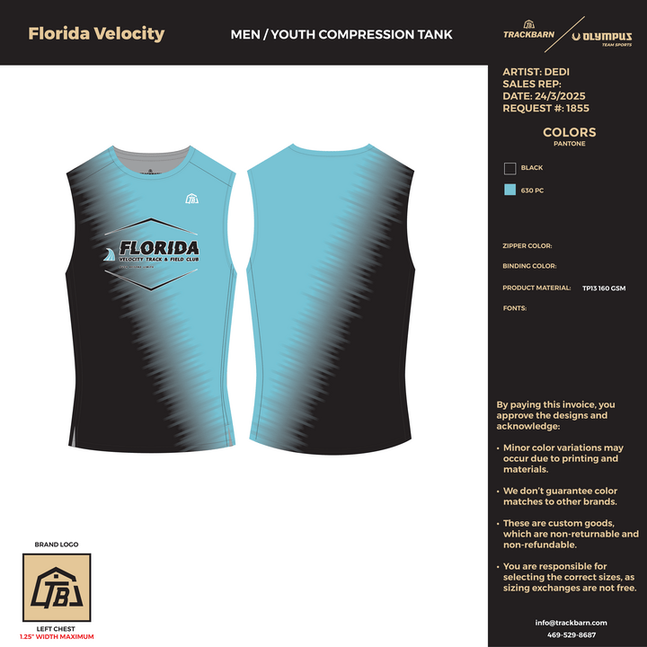 Florida Velocity Track & Field Club - Men Compression Tank (2701) - TrackBarn