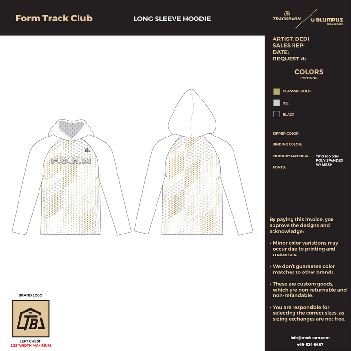 Form Track Club - Women Long Sleeve Hoodie (2788) - TrackBarn