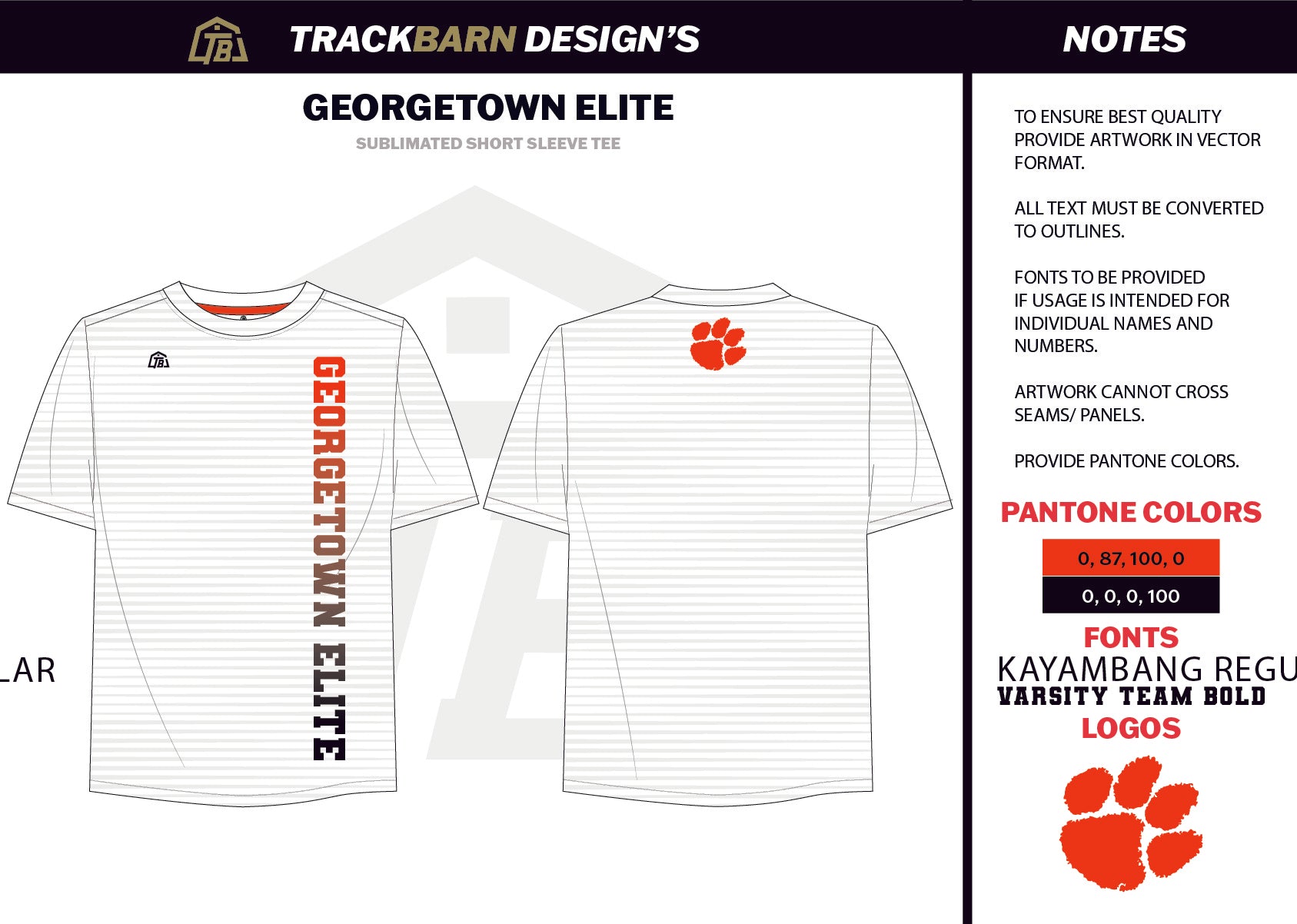 Georgetown - Elite - Womens Stretch Light Training Tee - TrackBarn