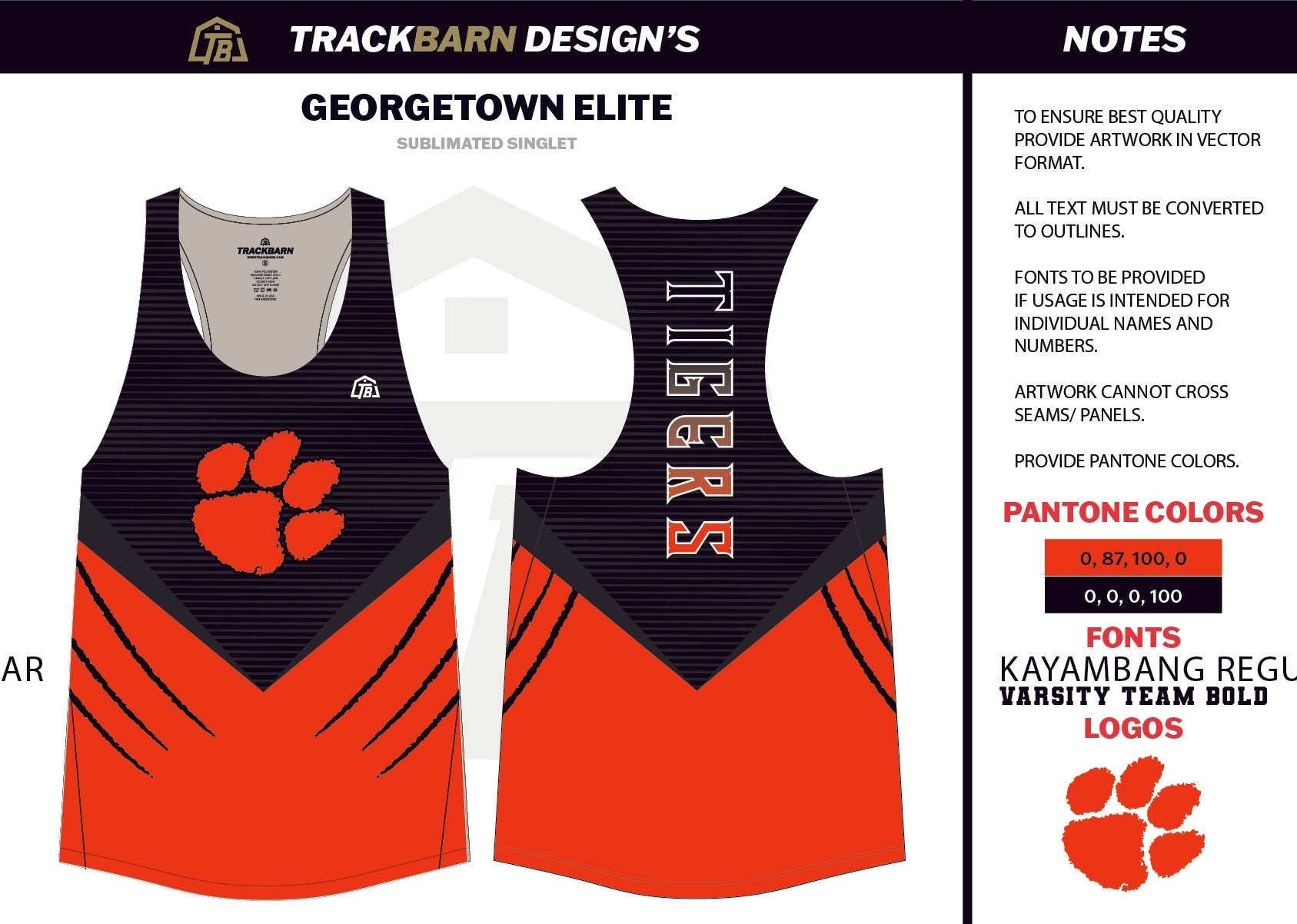 Georgetown - Elite - Womens Track Singlet - TrackBarn