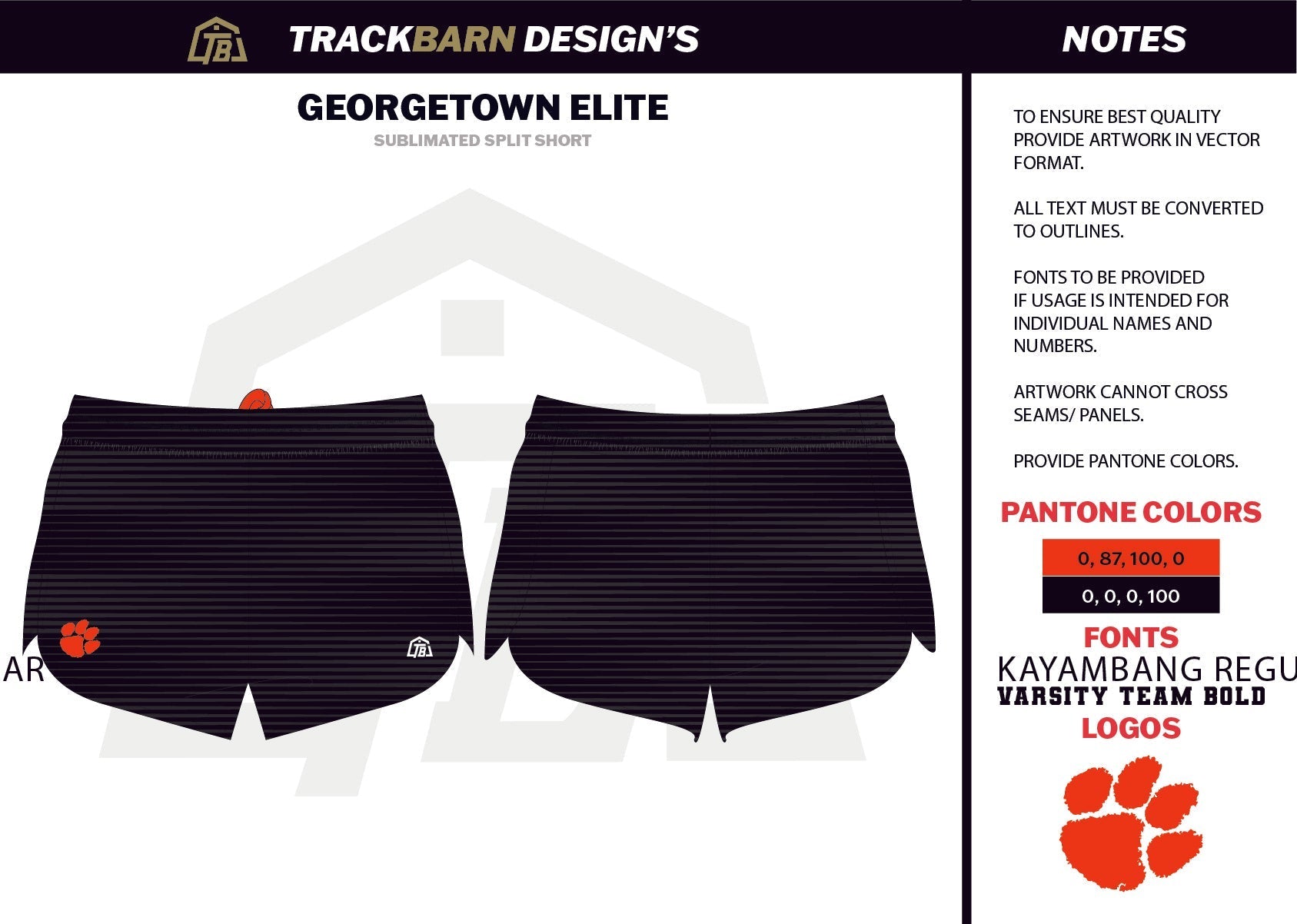 Georgetown - Elite - Youth Split Track Short - TrackBarn