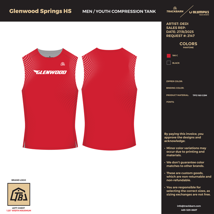 Glenwood Springs High School - Women Compression Tank - FT (2906) - TrackBarn