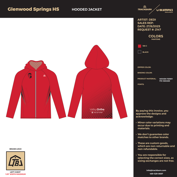 Glenwood Springs High School - Youth Hooded Jacket (2875) - TrackBarn