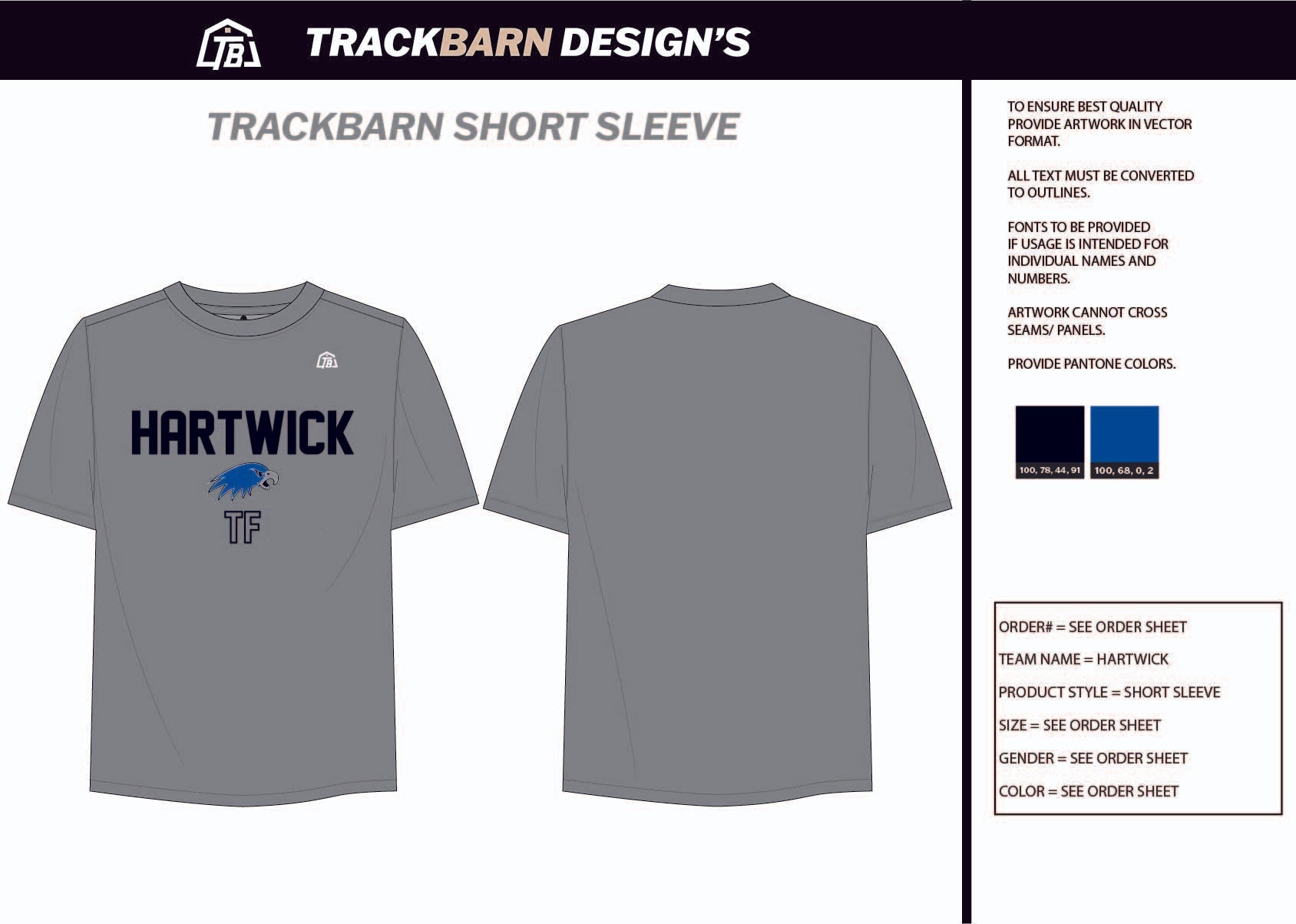 Hartwick - Womens Stretch Light Training Tee - TrackBarn