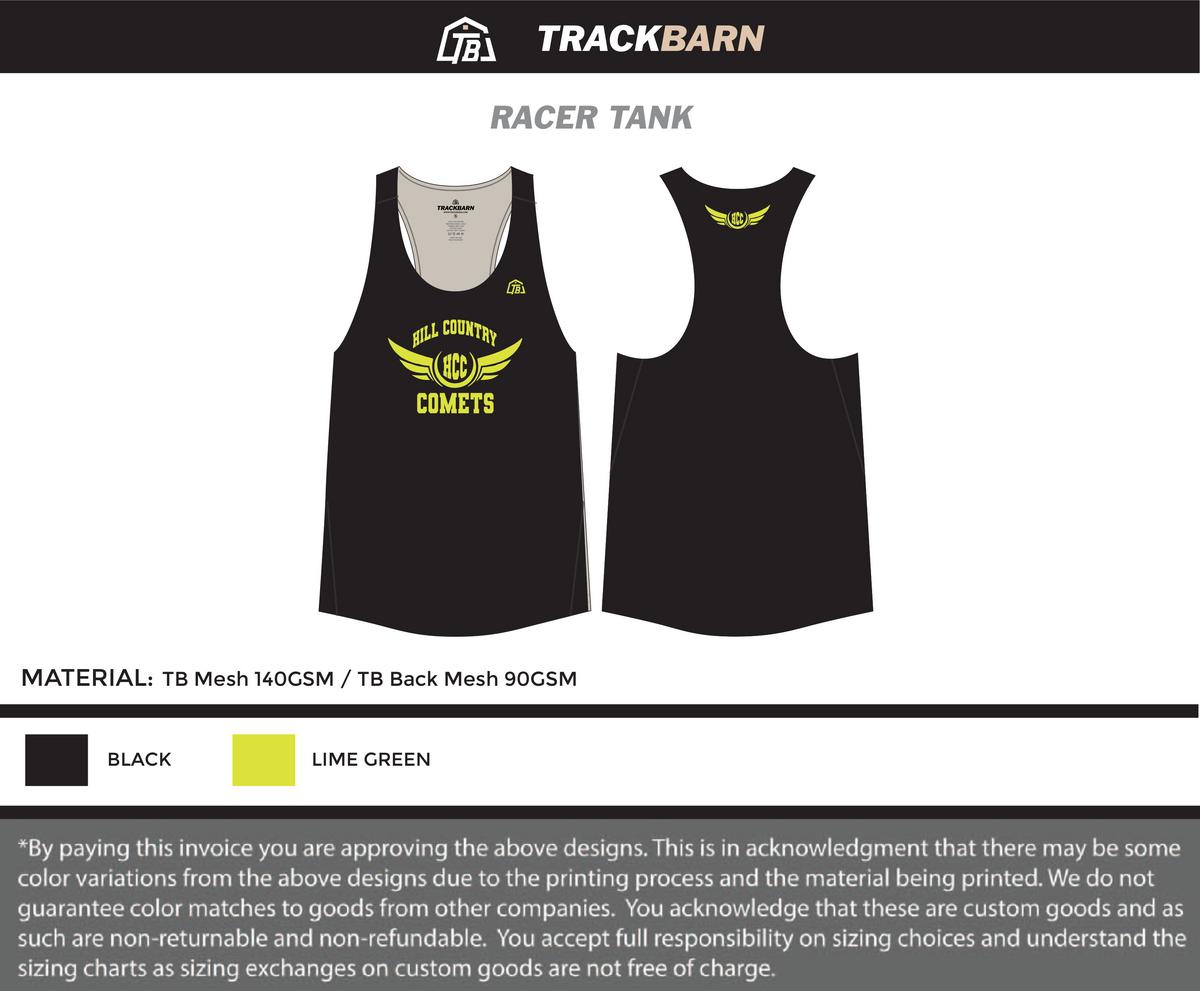 Hill Country Comets - Mens Track Singlet - Black - TrackBarn