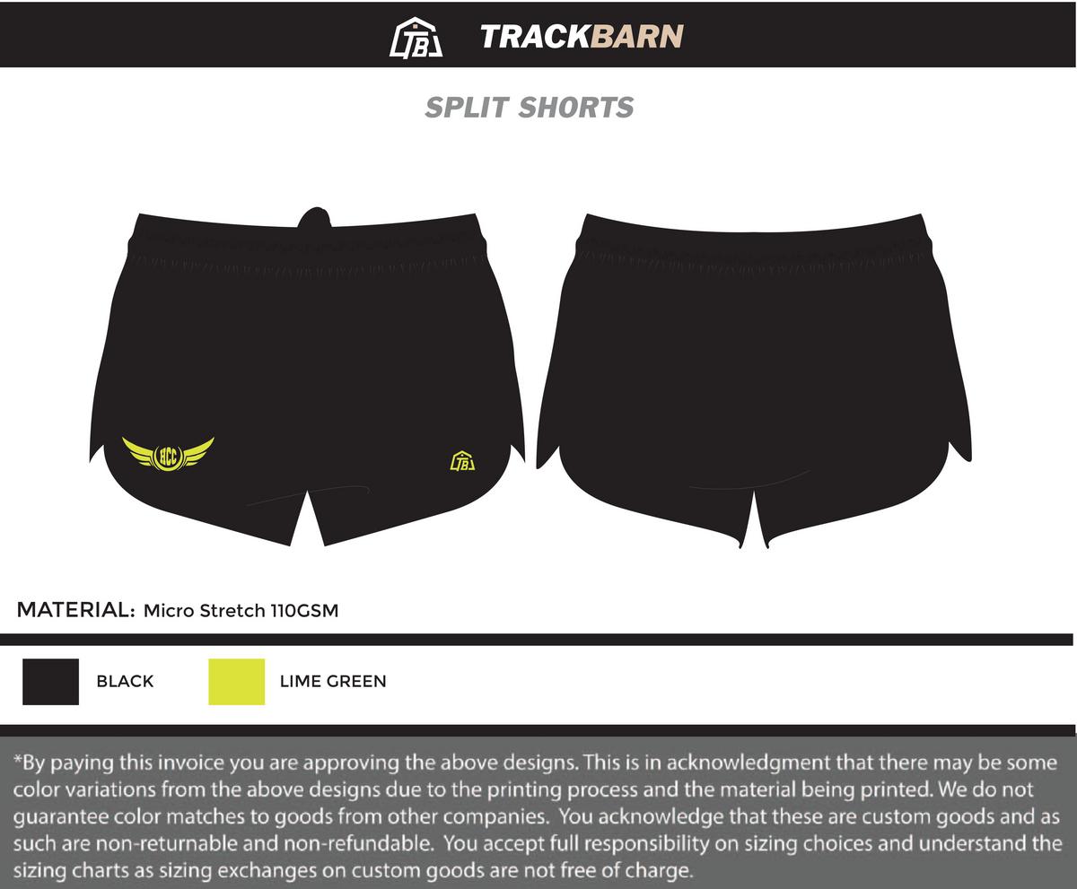 Hill Country Comets - Youth Split Track Short - Black - TrackBarn