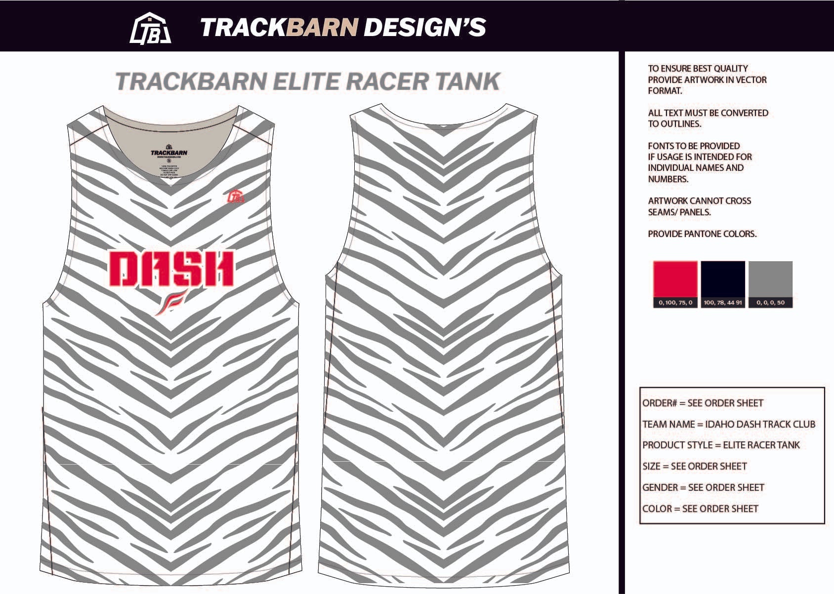 Idaho - Dash - TC Mens Track Singlet - TrackBarn