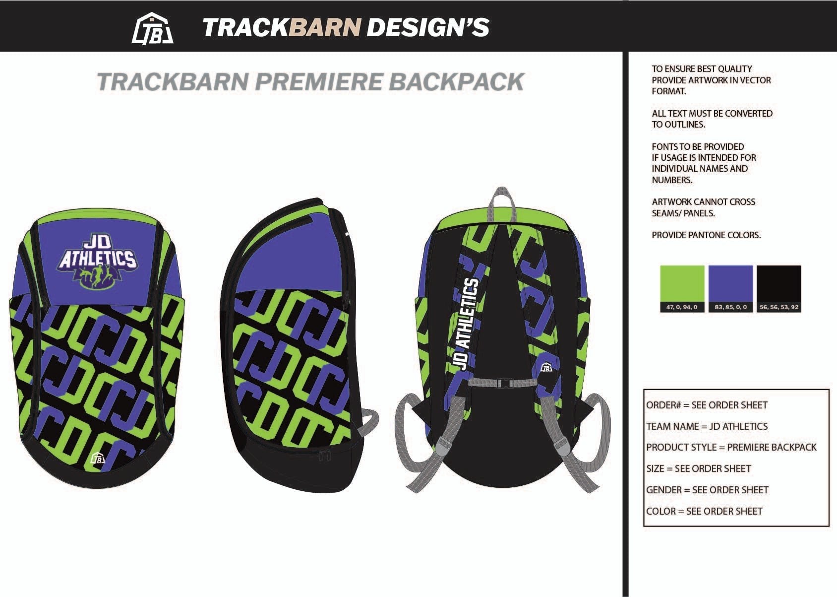 JD - Athletics - Backpack - TrackBarn