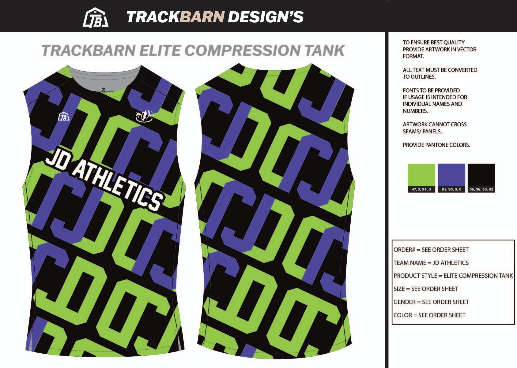 JD - Athletics - Mens Track Compression Tank - TrackBarn