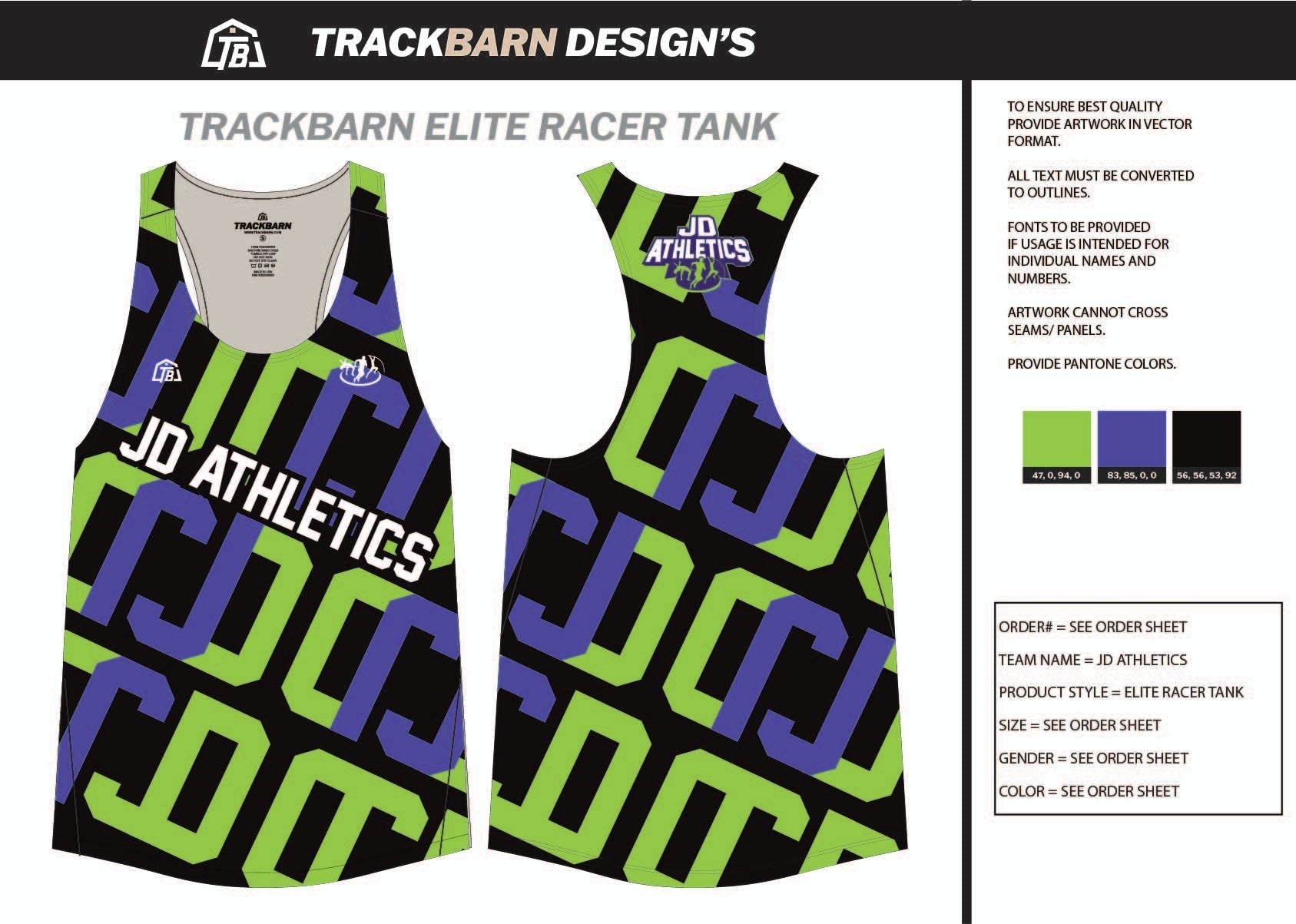 JD - Athletics - Mens Track Singlet - TrackBarn