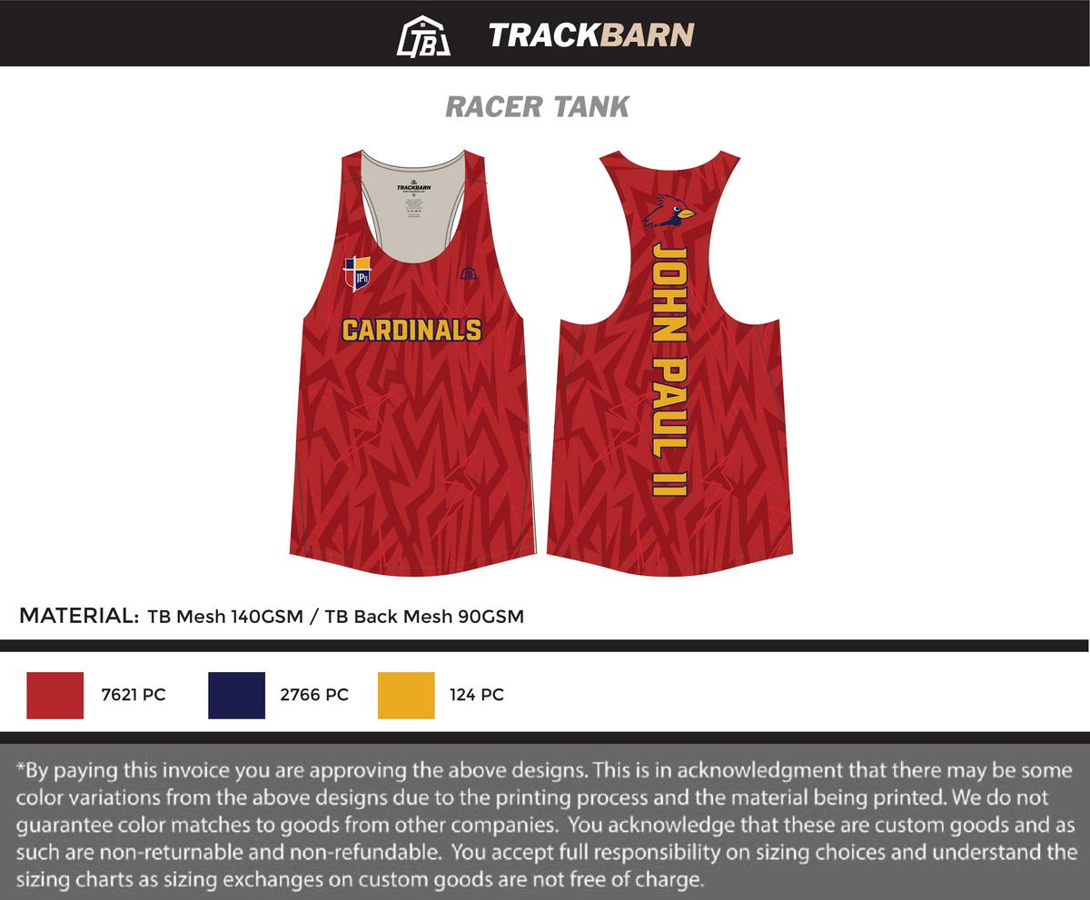 John Paul II - Women Racer Tank - Red - TrackBarn