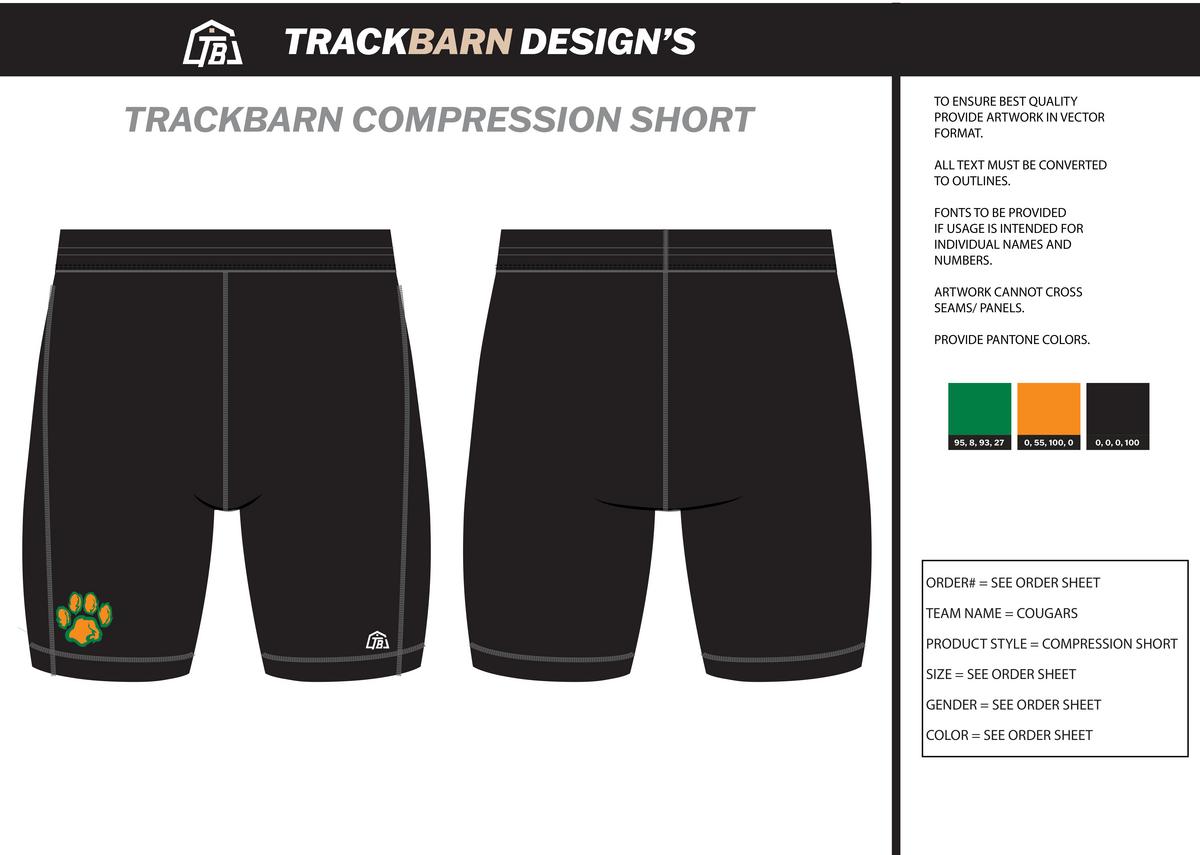 Kettle Run Cougars - Men Short Running Tight - Black - TrackBarn
