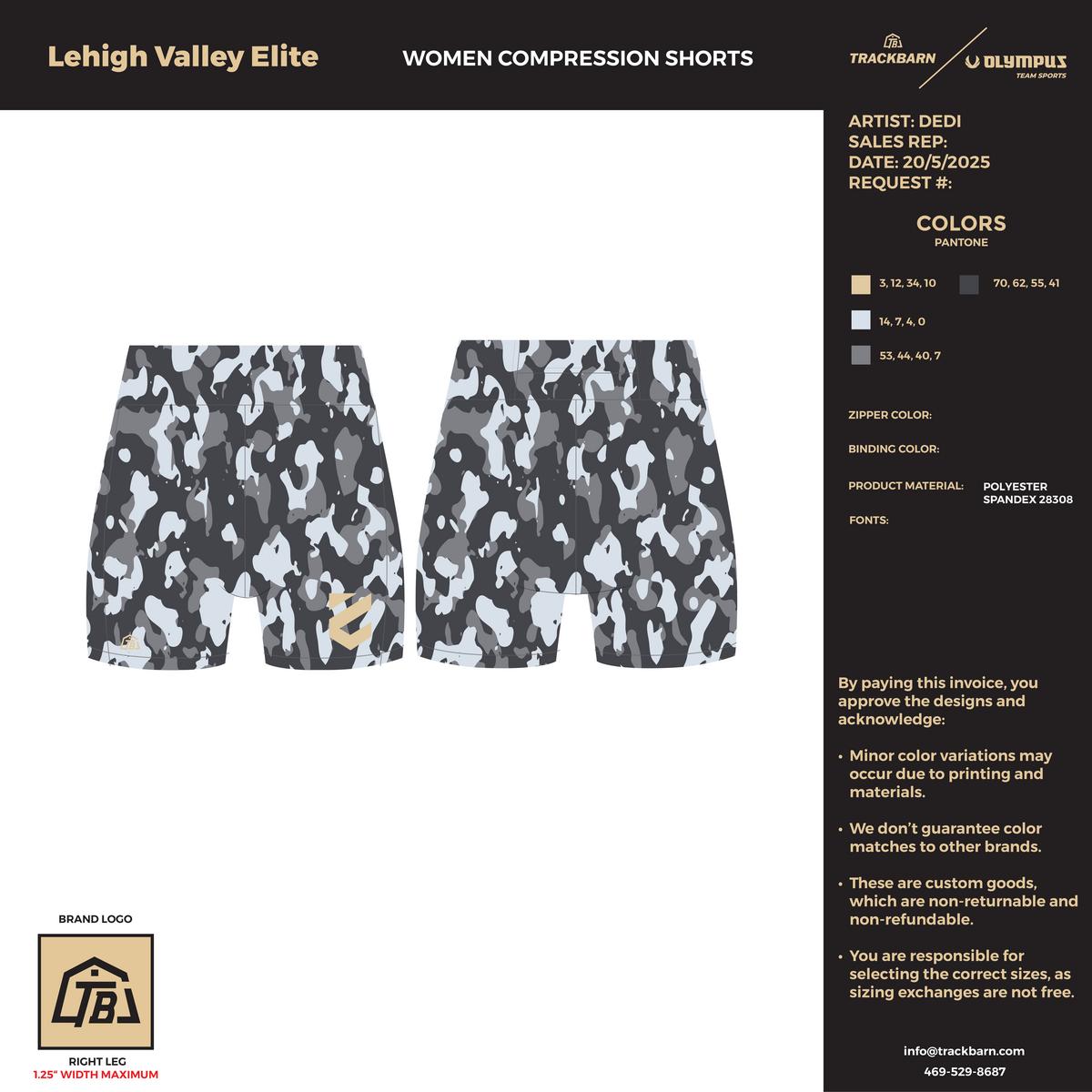 Lehigh Valley Elite - Women Short Running Tight - Camouflage - TrackBarn
