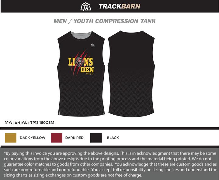 Lion’s Den Athletic Group - Men Compression Tank - Black - TrackBarn