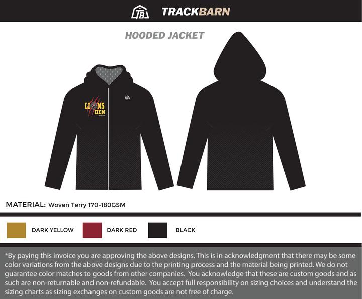 Lion’s Den Athletic Group - Men Hooded Jacket - Black - TrackBarn