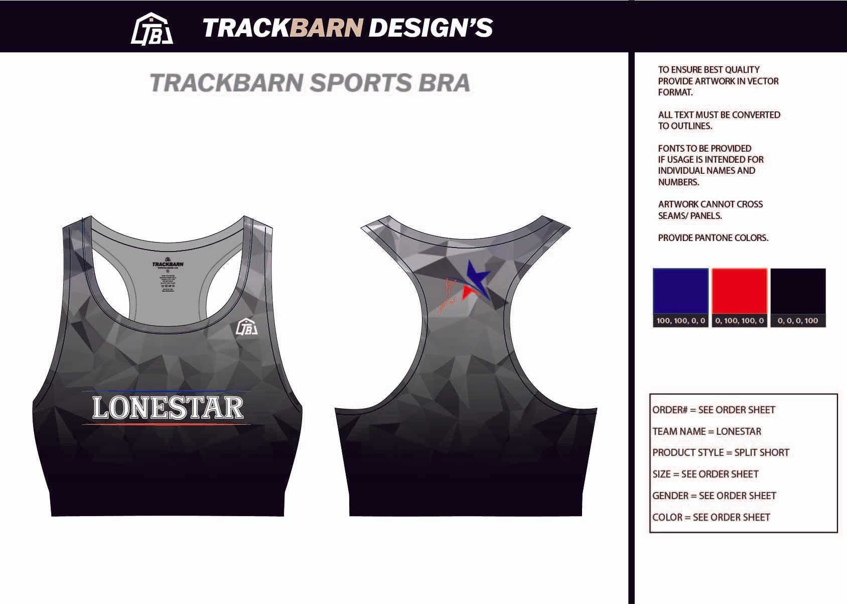 Lonestar Pole Vault - Sports Bra - TrackBarn