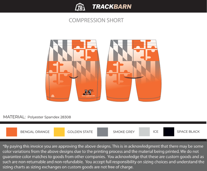 Maryland Blaze - Boys Compression Shorts (500) - TrackBarn