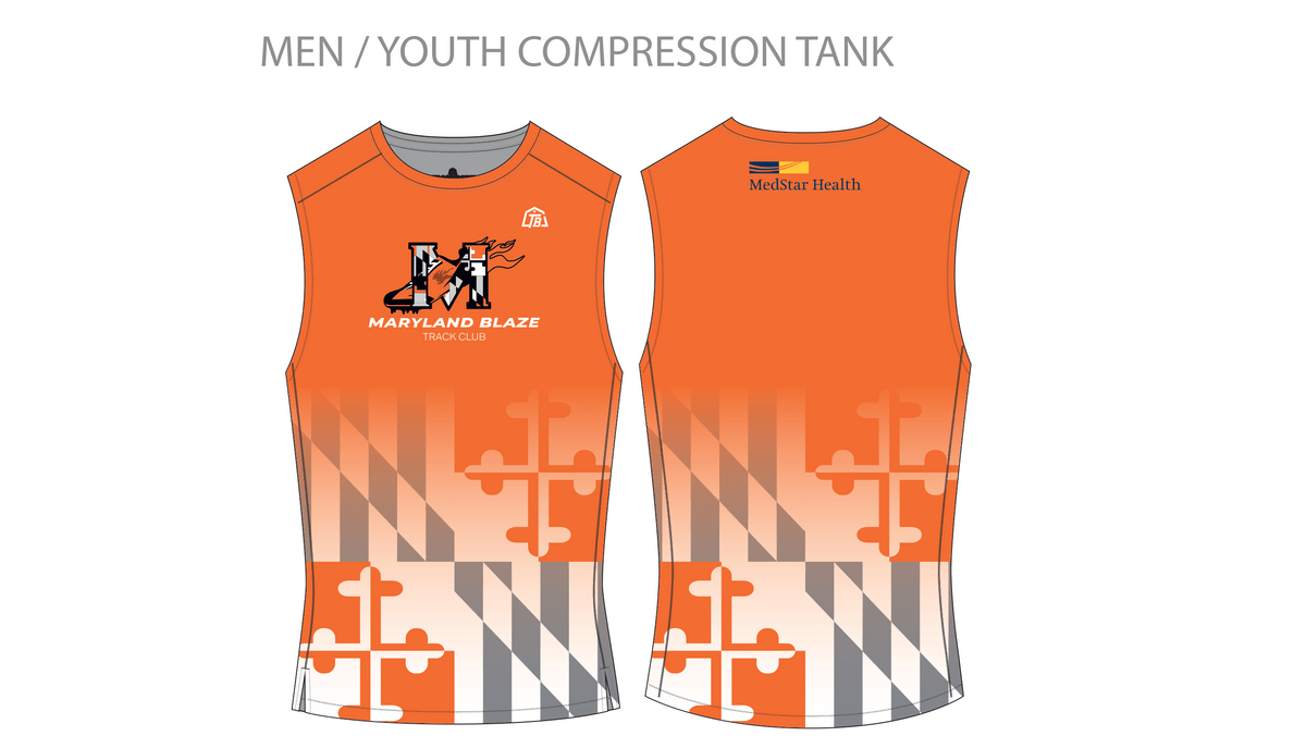 Maryland Blaze - Boys Compression Tank - Orange (523) - TrackBarn